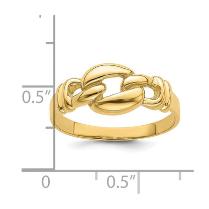 14K Gelbgold Polierter Freeform-Knoten-Ring