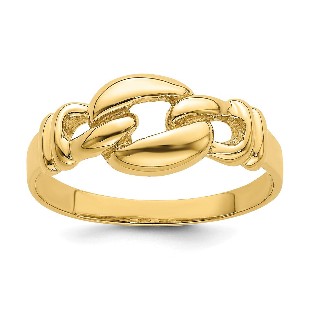 14K Gelbgold Polierter Freeform-Knoten-Ring