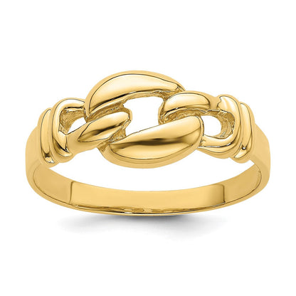 14K Gelbgold Polierter Freeform-Knoten-Ring