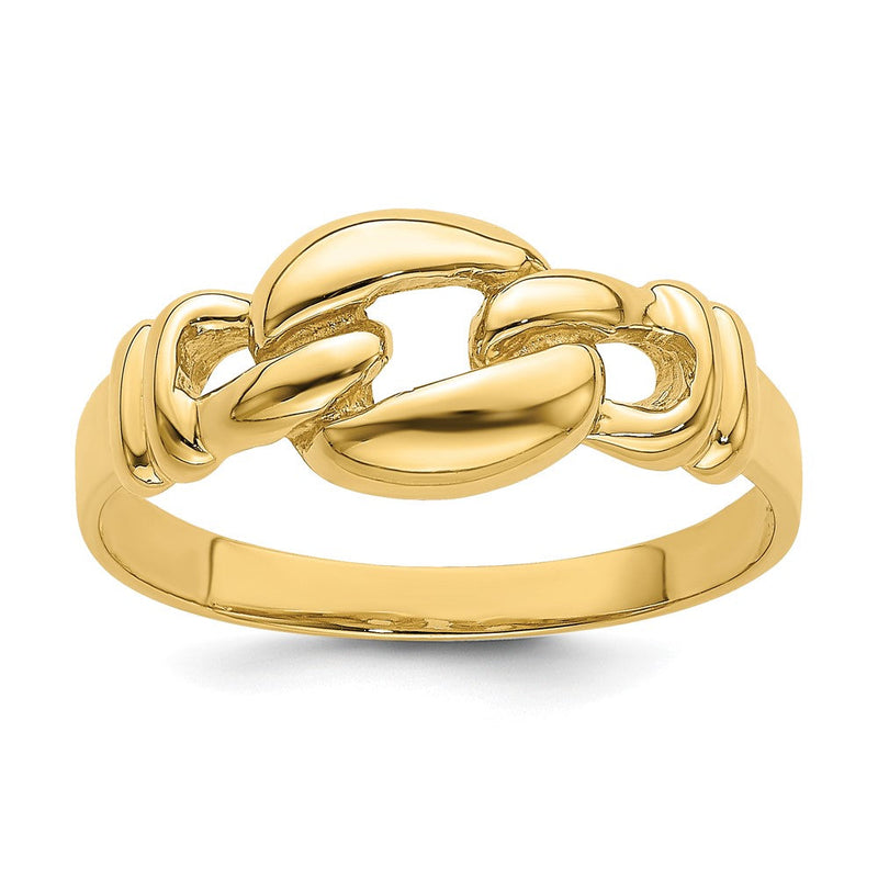 14K Gelbgold Polierter Freeform-Knoten-Ring