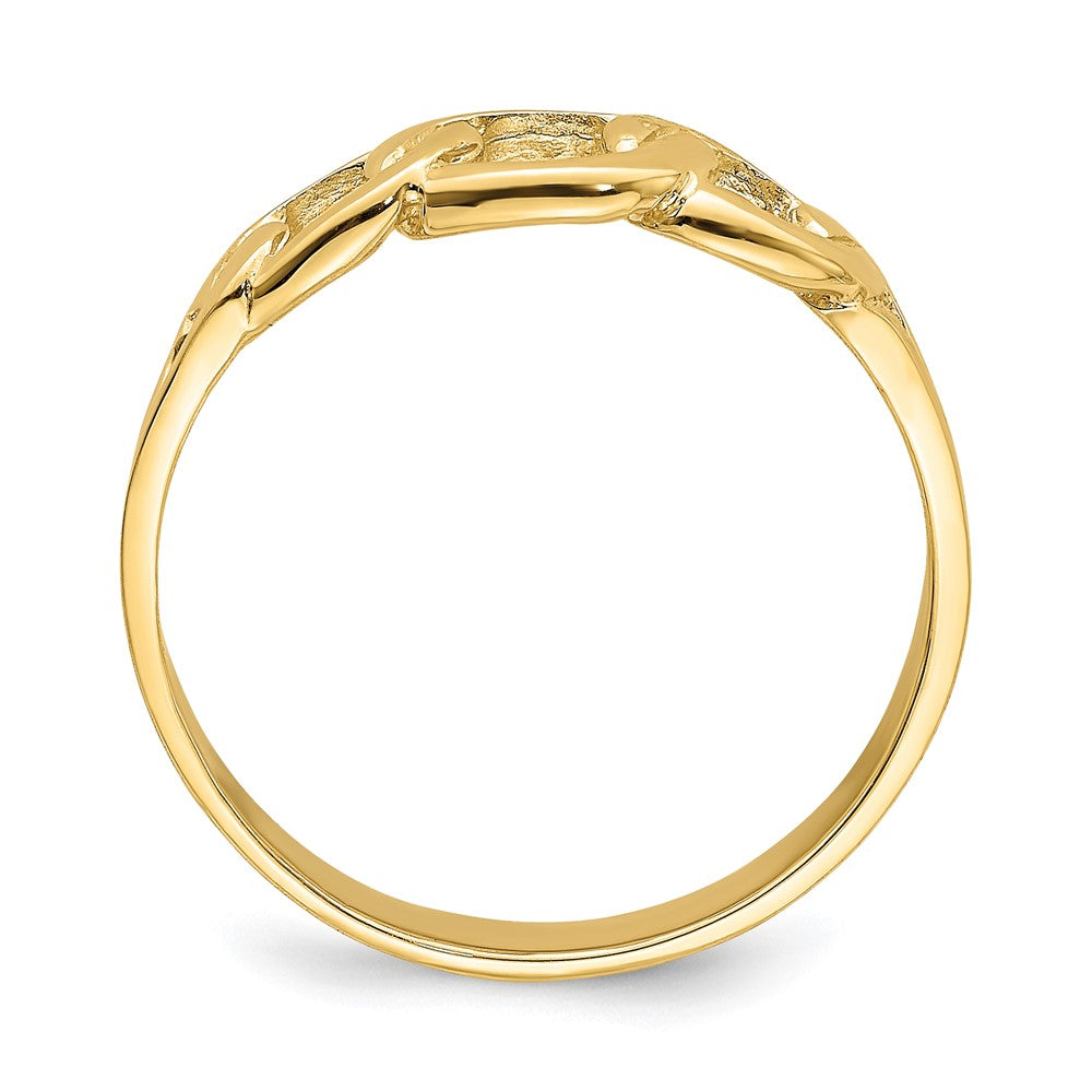 14K Gelbgold Ring mit poliertem Kettengliedmuster