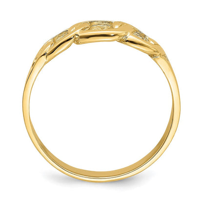 14K Gelbgold Ring mit poliertem Kettengliedmuster