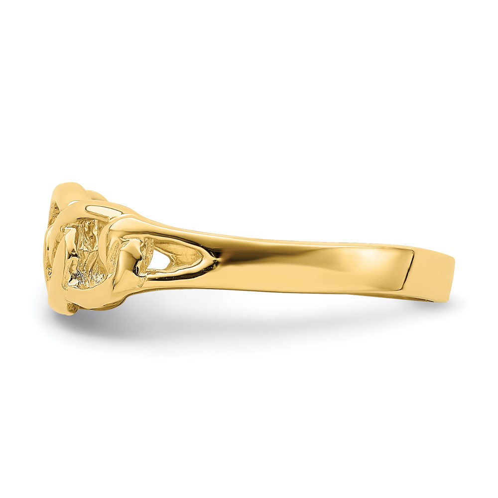 14K Gelbgold Ring mit poliertem Kettengliedmuster