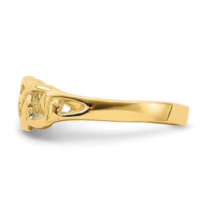 14K Gelbgold Ring mit poliertem Kettengliedmuster