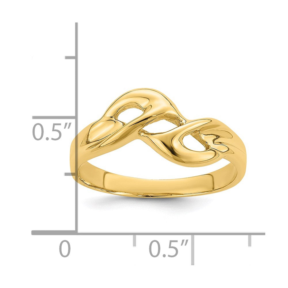 14K Gelbgold Poliert Freiform Ring