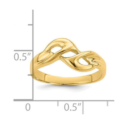 14K Gelbgold Poliert Freiform Ring