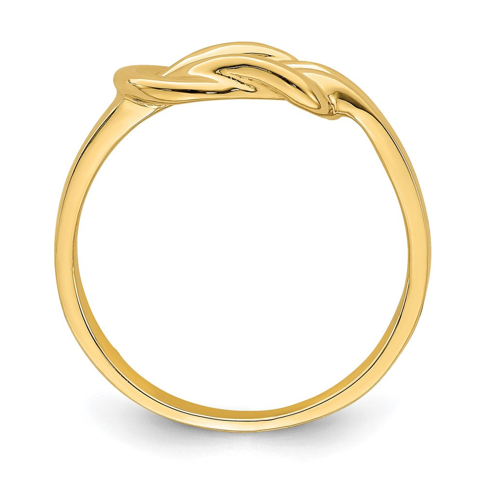 14K Gelbgold Ring mit poliertem Liebesknoten in Freiform