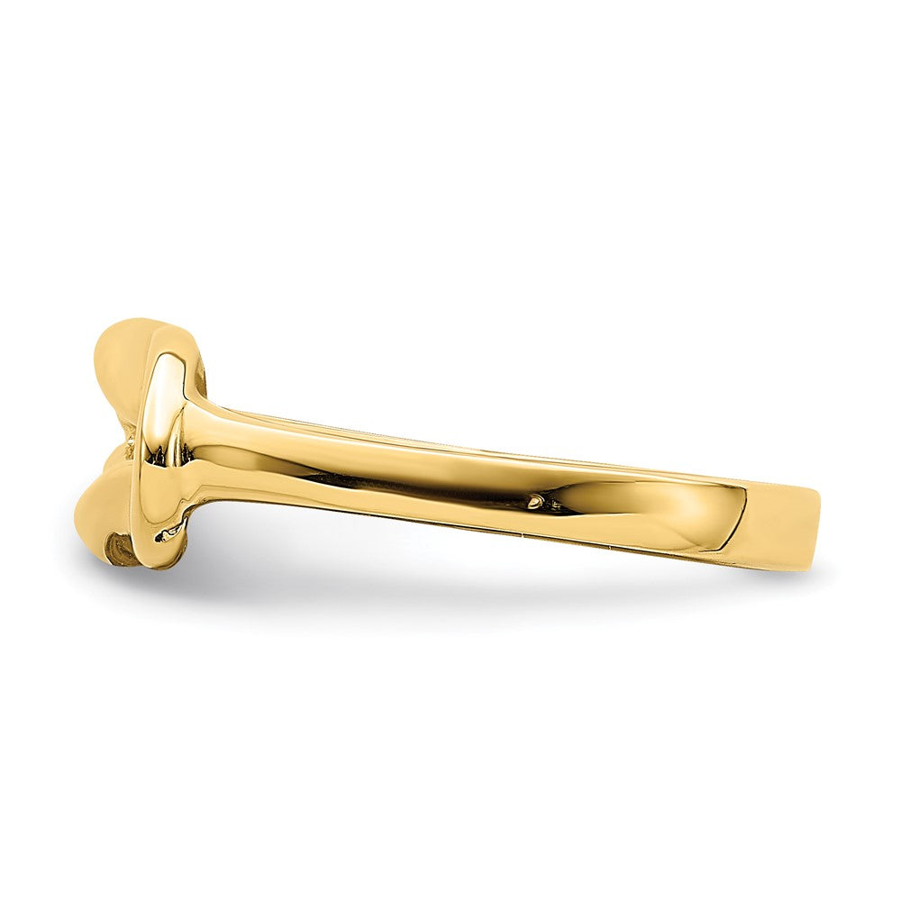 14K Gelbgold Ring mit poliertem Liebesknoten in Freiform