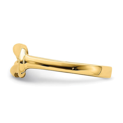 14K Gelbgold Ring mit poliertem Liebesknoten in Freiform