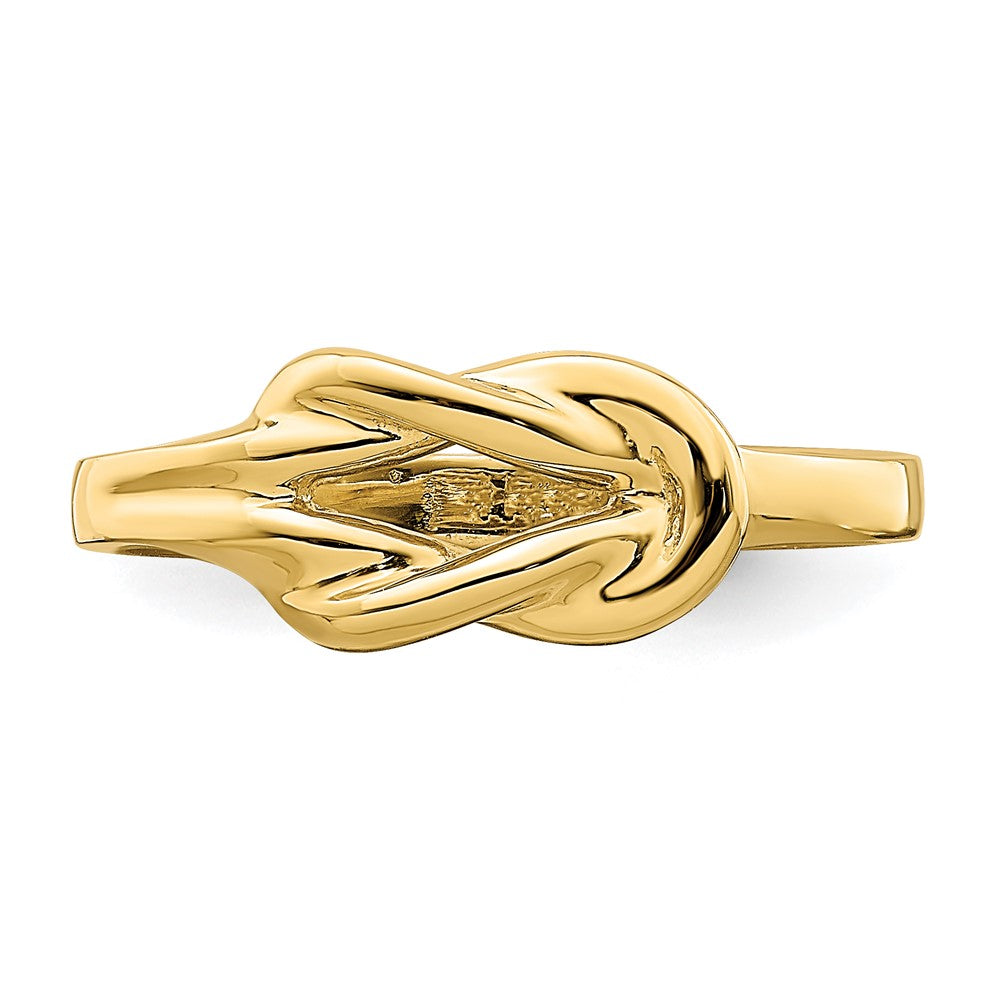 14K Gelbgold Ring mit poliertem Liebesknoten in Freiform