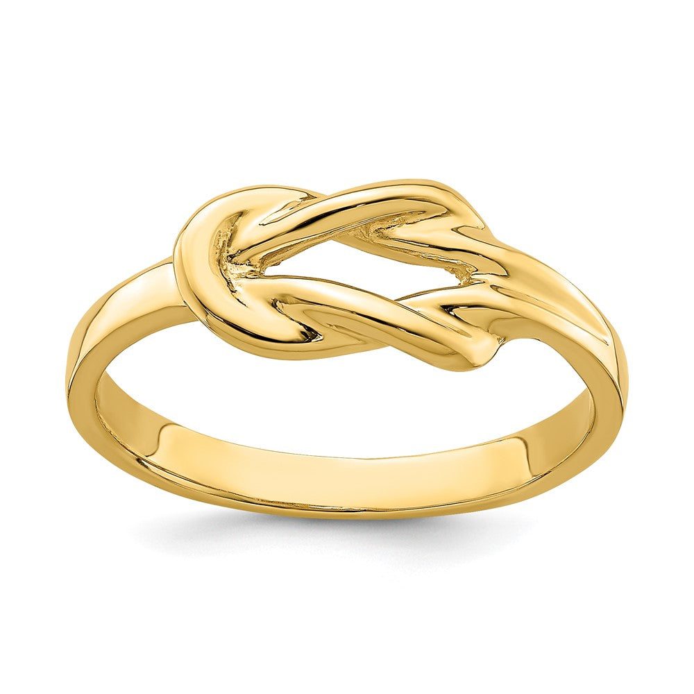 14K Gelbgold Ring mit poliertem Liebesknoten in Freiform