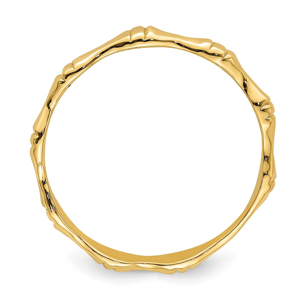 14K Gelbgold Ring "Bambus" poliert