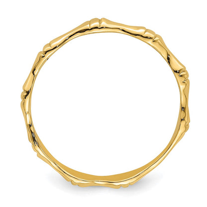 14K Gelbgold Ring "Bambus" poliert
