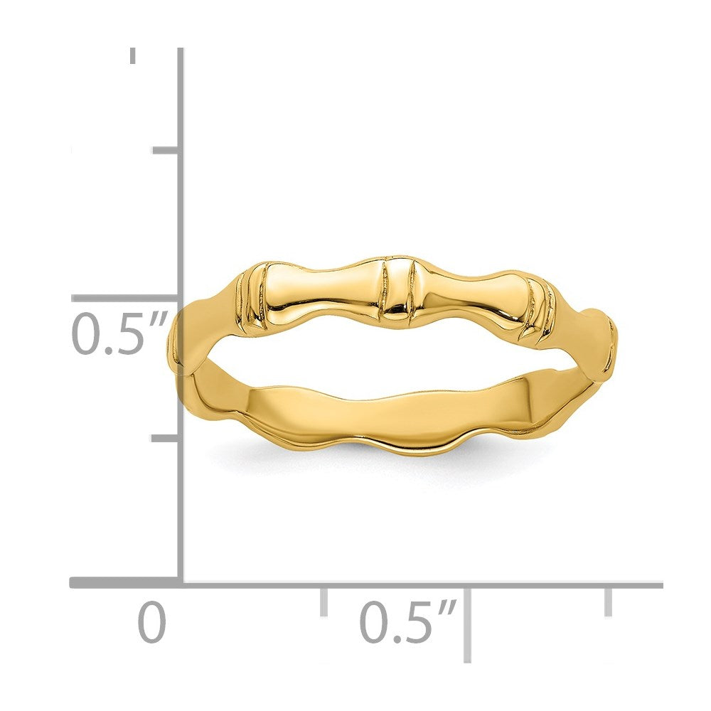 14K Gelbgold Ring "Bambus" poliert