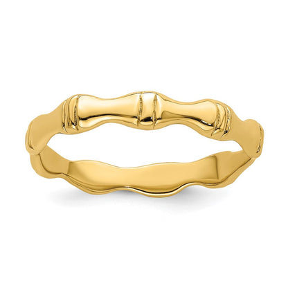 14K Gelbgold Ring "Bambus" poliert