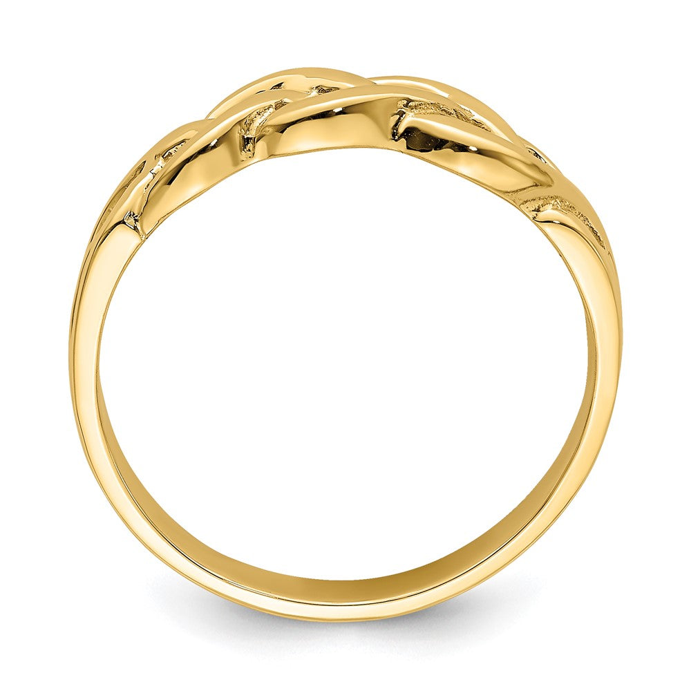 14K Gelbgold Ring, poliert, geflochtener Knoten