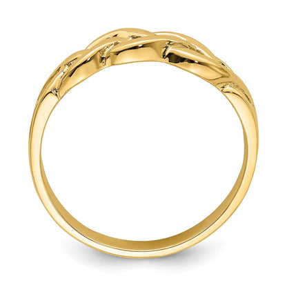 14K Gelbgold Ring, poliert, geflochtener Knoten