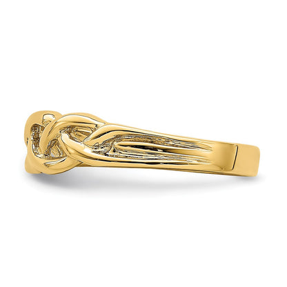 14K Gelbgold Ring, poliert, geflochtener Knoten