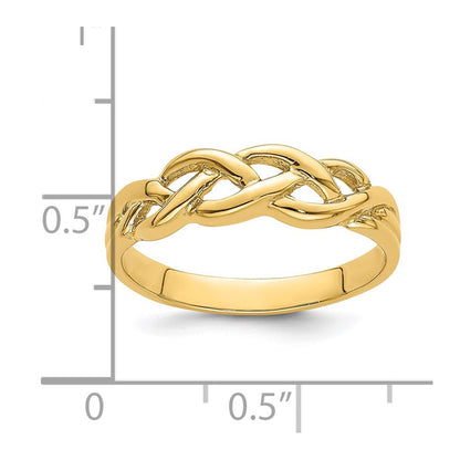 14K Gelbgold Ring, poliert, geflochtener Knoten