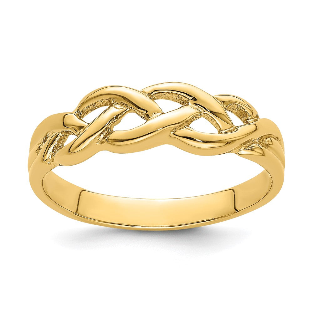 14K Gelbgold Ring, poliert, geflochtener Knoten