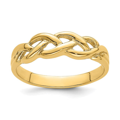 14K Gelbgold Ring, poliert, geflochtener Knoten