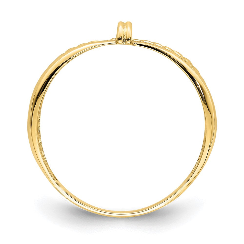 14K Gelbgold Ring mit Seildesign und poliertem Design