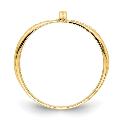 14K Gelbgold Ring mit Seildesign und poliertem Design