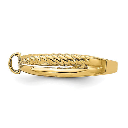 14K Gelbgold Ring mit Seildesign und poliertem Design