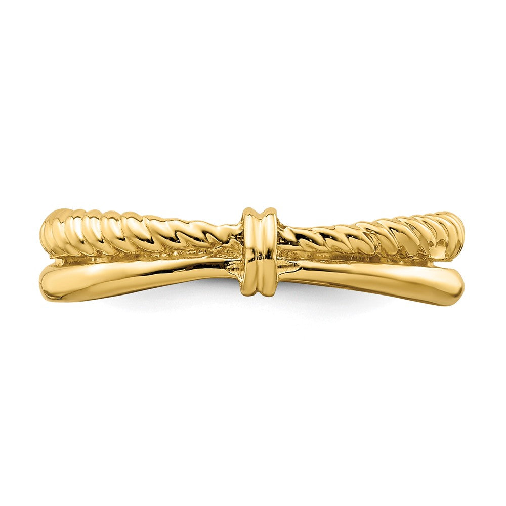 14K Gelbgold Ring mit Seildesign und poliertem Design