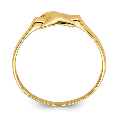 14K Gelbgold Poliert X-Freiform-Ring