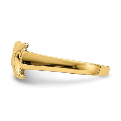 14K Gelbgold Poliert X-Freiform-Ring