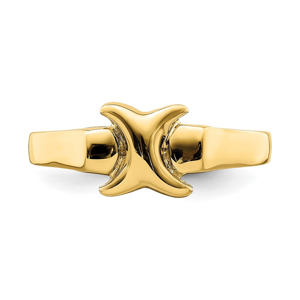 14K Gelbgold Poliert X-Freiform-Ring