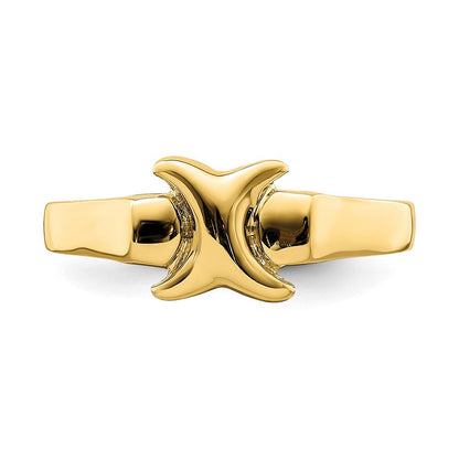 14K Gelbgold Poliert X-Freiform-Ring