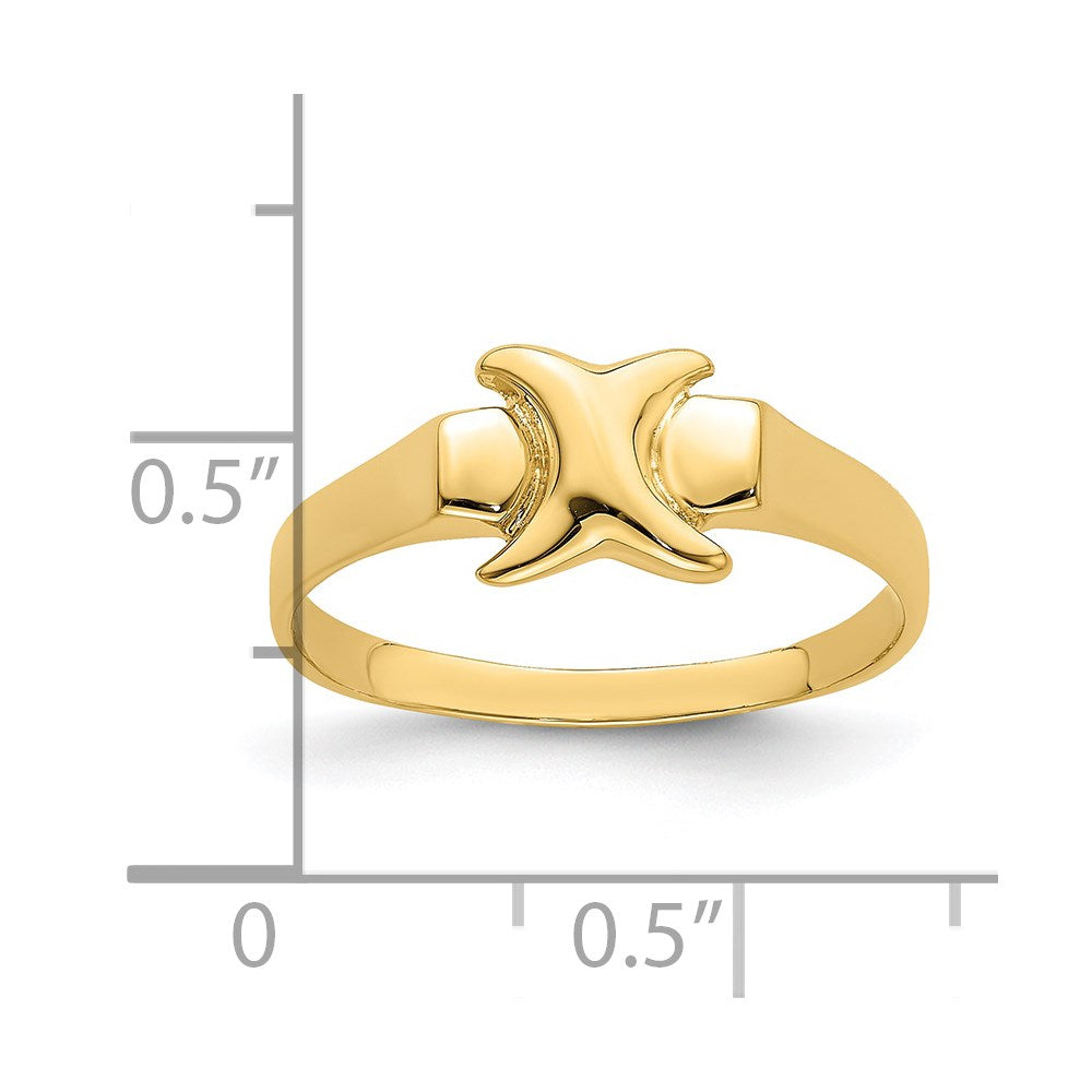 14K Gelbgold Poliert X-Freiform-Ring