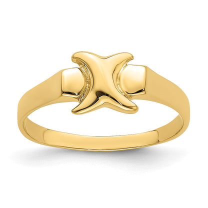 14K Gelbgold Poliert X-Freiform-Ring