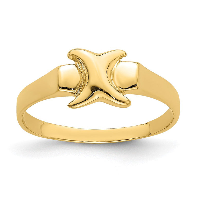 14K Gelbgold Poliert X-Freiform-Ring