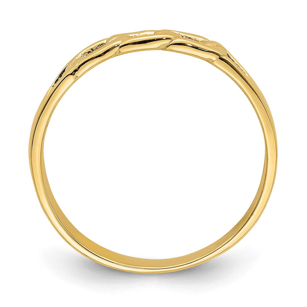 14K Gelbgold Ring mit poliertem Gliederdesign