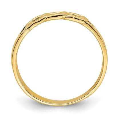 14K Gelbgold Ring mit poliertem Gliederdesign