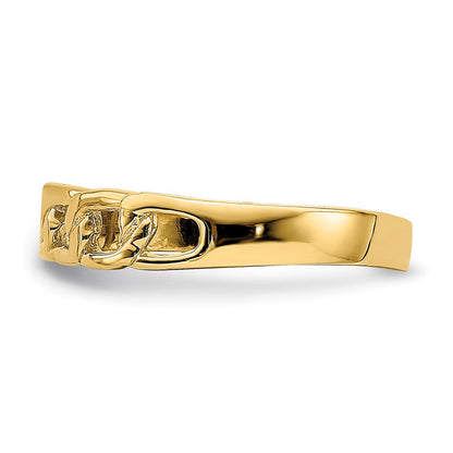 14K Gelbgold Ring mit poliertem Gliederdesign
