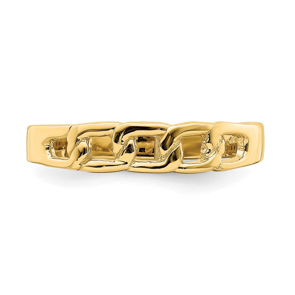 14K Gelbgold Ring mit poliertem Gliederdesign