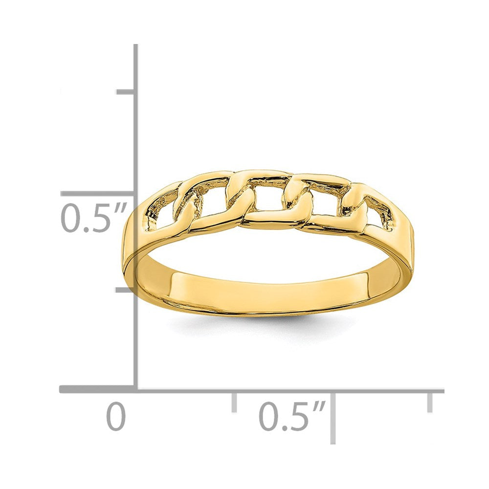 14K Gelbgold Ring mit poliertem Gliederdesign