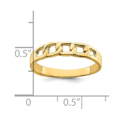 14K Gelbgold Ring mit poliertem Gliederdesign
