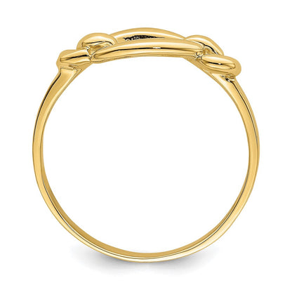 14K Gelbgold Polierter Freiform-Knoten-Ring