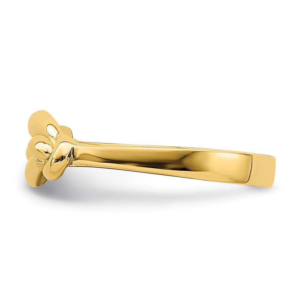 14K Gelbgold Polierter Freiform-Knoten-Ring