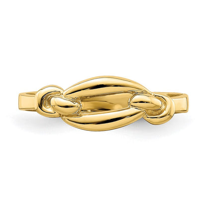14K Gelbgold Polierter Freiform-Knoten-Ring