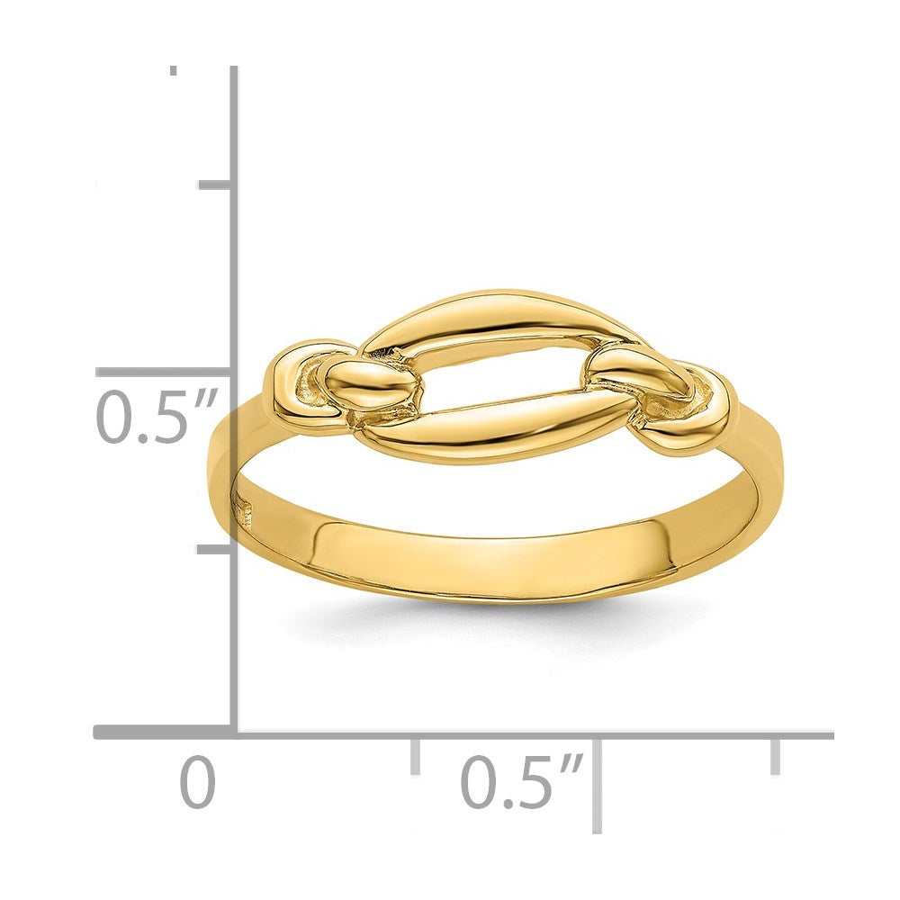 14K Gelbgold Polierter Freiform-Knoten-Ring