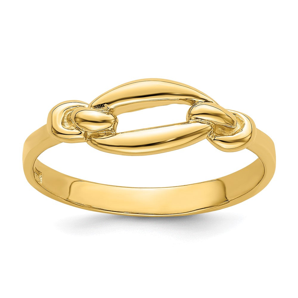 14K Gelbgold Polierter Freiform-Knoten-Ring