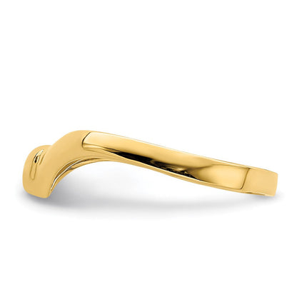 14K Gelbgold V-förmiger polierter Herz-Ring