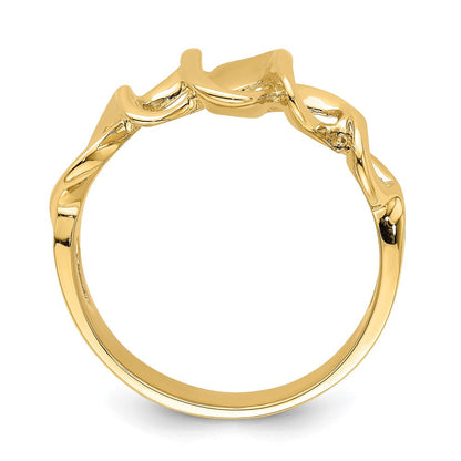 14K Gelbgold Ausgeschnittener Freeform-Ring