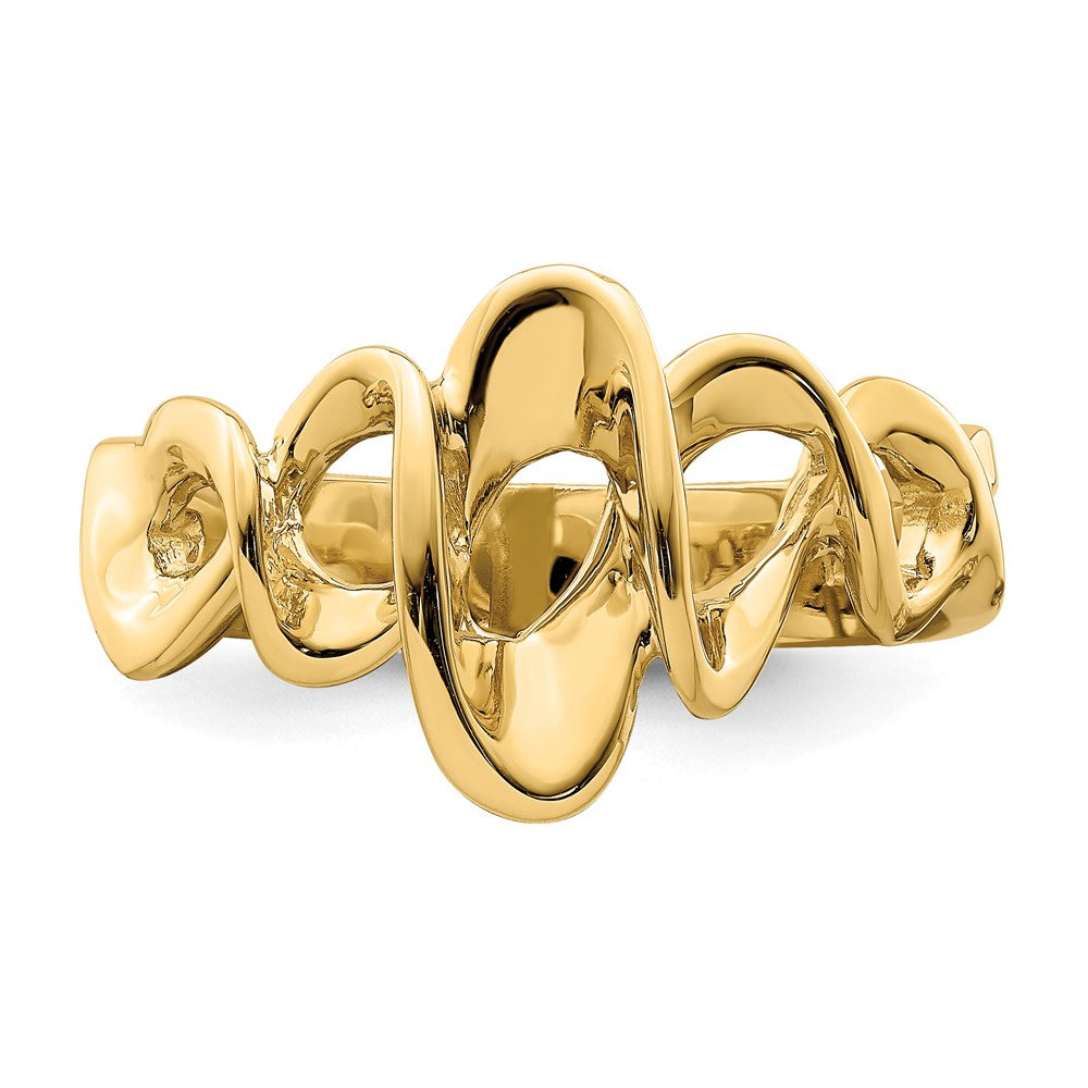 14K Gelbgold Ausgeschnittener Freeform-Ring